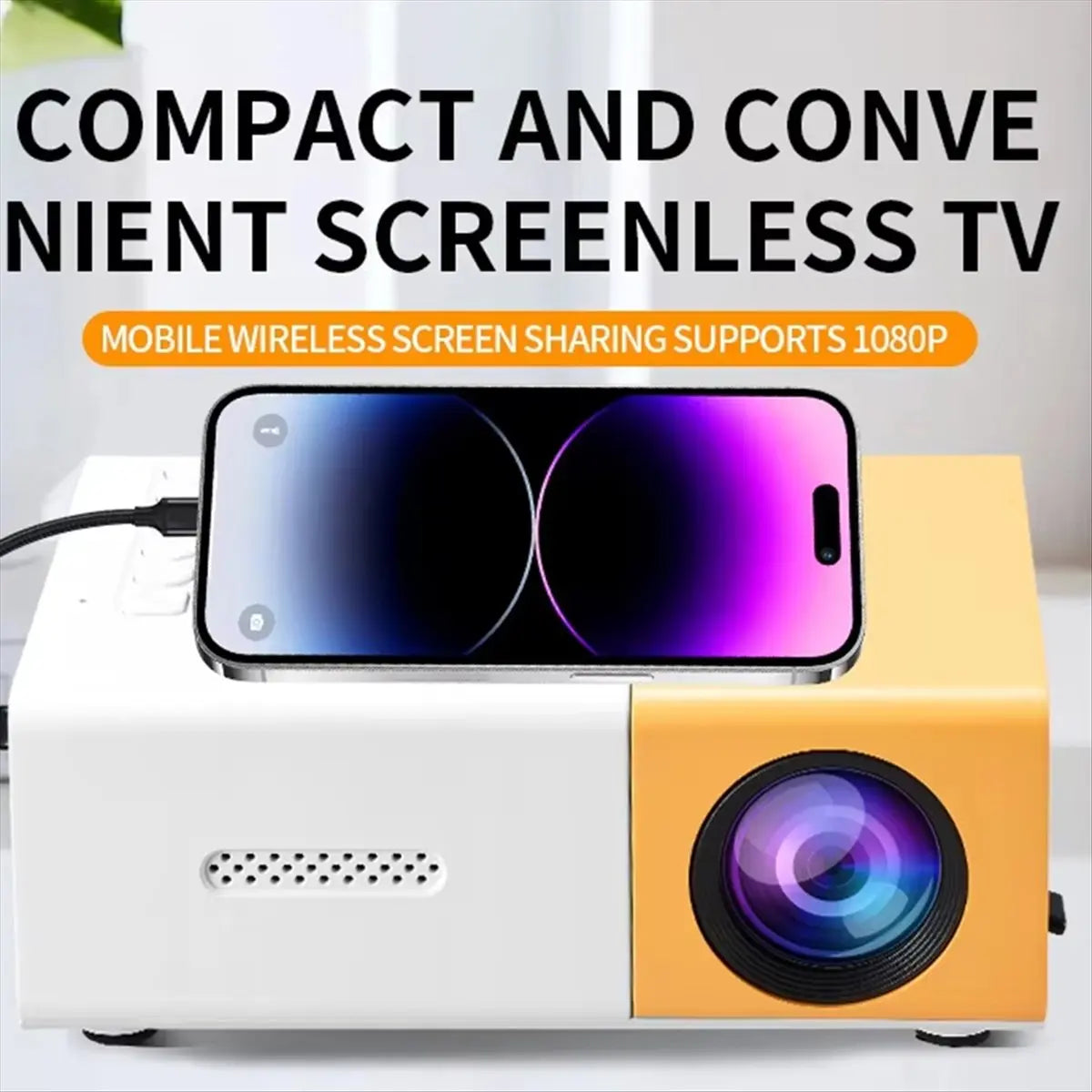 WallCast Mini Projector | 1080p Portable Home Cinema | DealersDealers