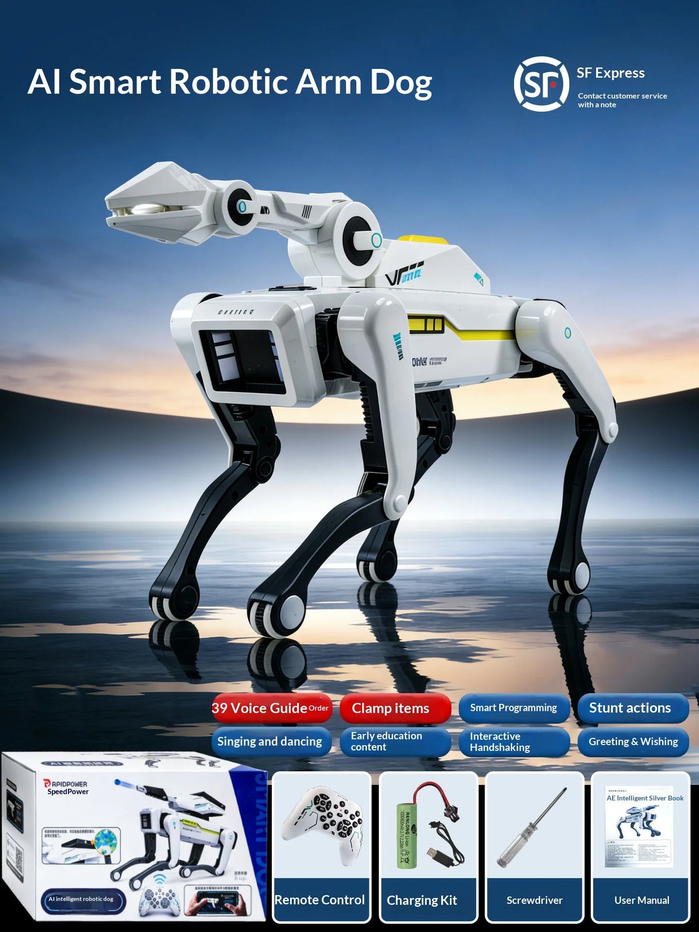 AI Robot Dog 2026 | Bionic Mechanical Arm Remote Control Smart Pet | DealersDealers