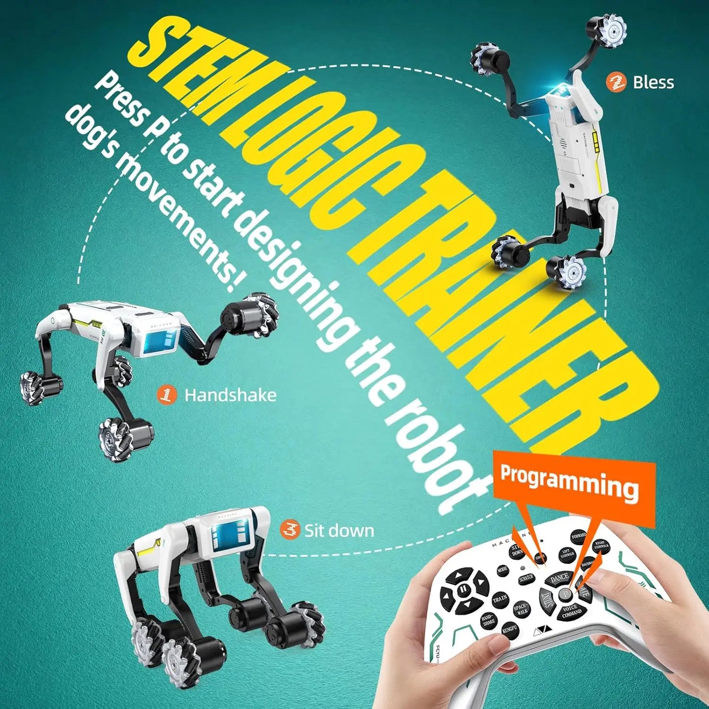 Electric RC Robot Dog | Voice Programmable Clip & Shoot Smart Dog | DealersDealers