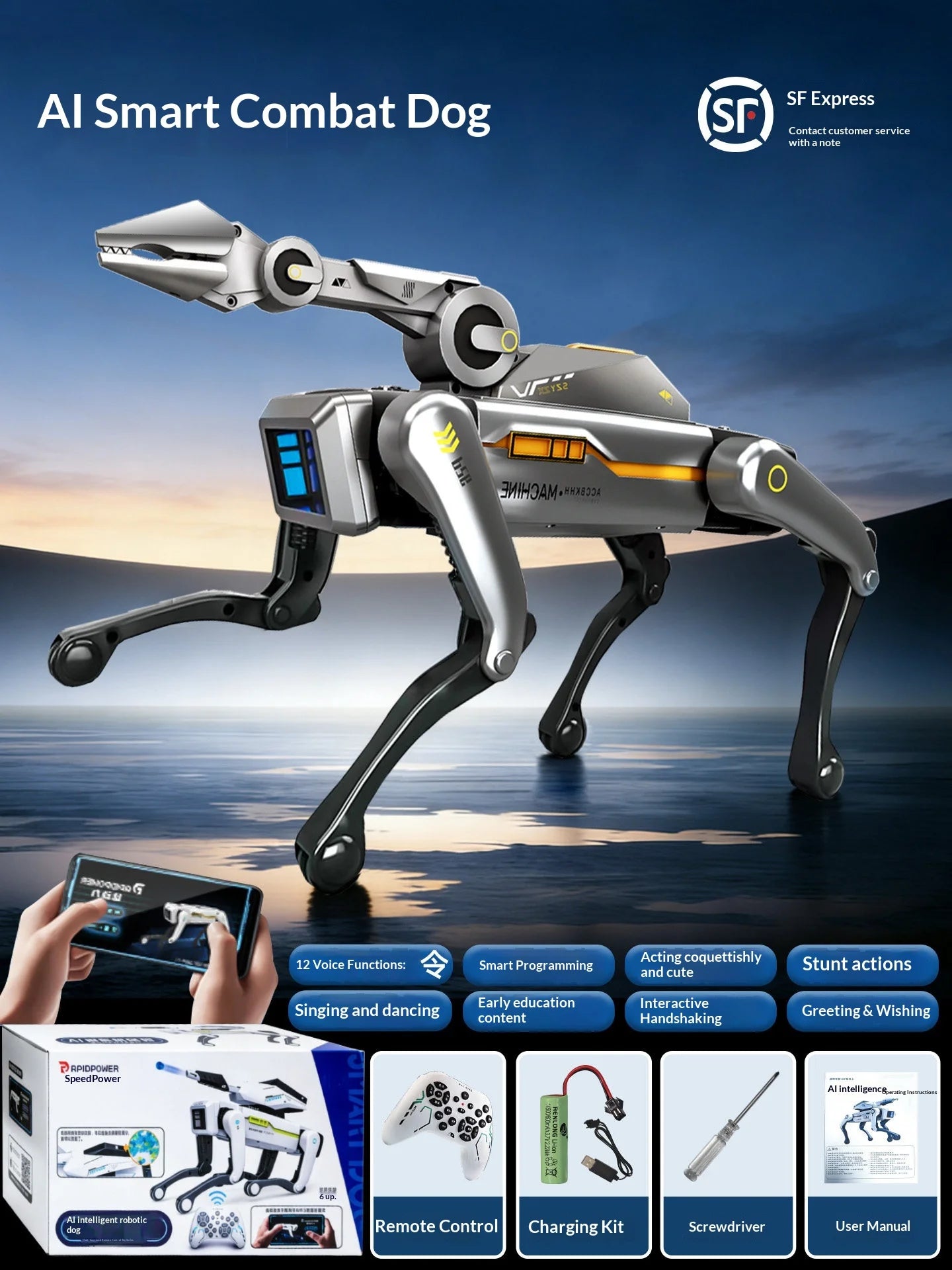 AI Robot Dog 2026 | Bionic Mechanical Arm Remote Control Smart Pet | DealersDealers