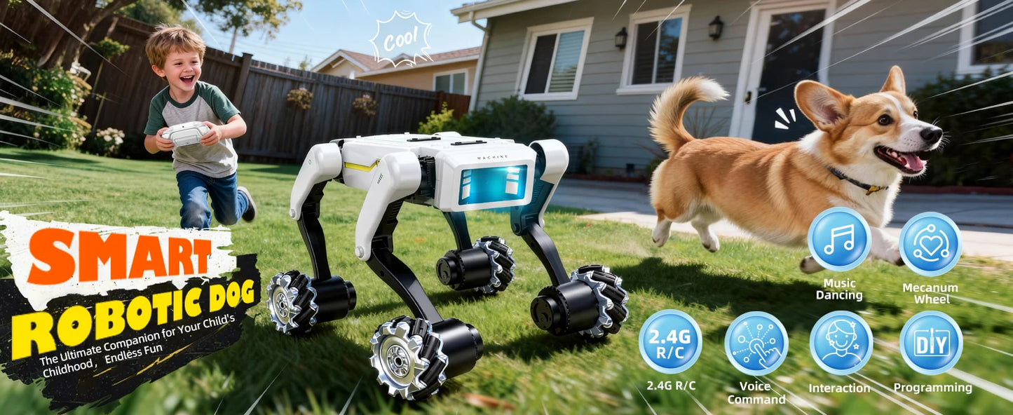 Electric RC Robot Dog | Voice Programmable Clip & Shoot Smart Dog | DealersDealers