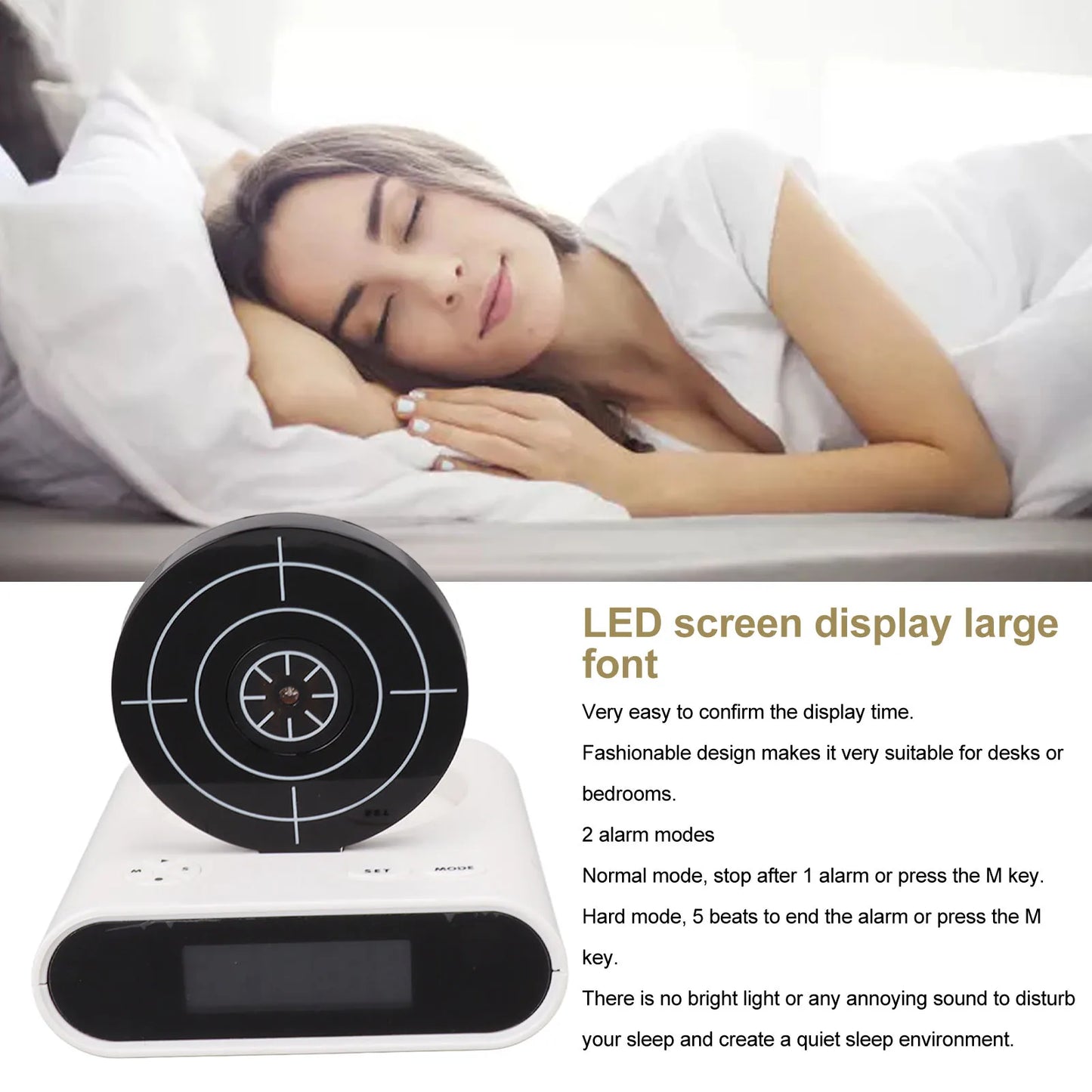 Shooting Target Alarm Clock | LED Display Smart Desk Clock | DealersDealers