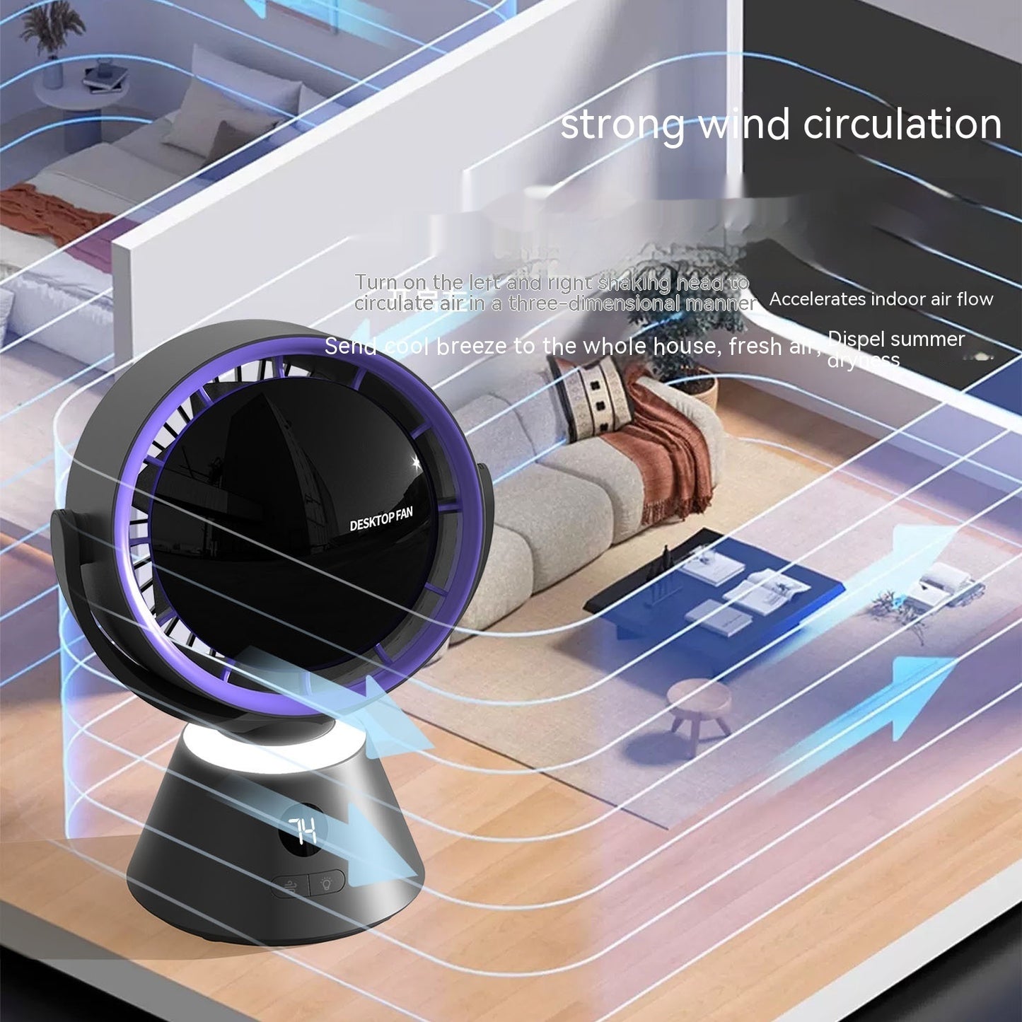 Smart Turbine Desktop USB Fan | Portable Charging Mini Fan | DealersDealers